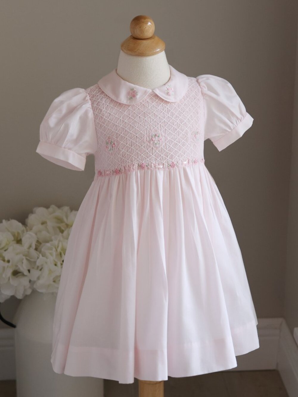 Pink Smocked Dress Feltman Brother/Friedknit 24 Months Party Portrait RARE FIND